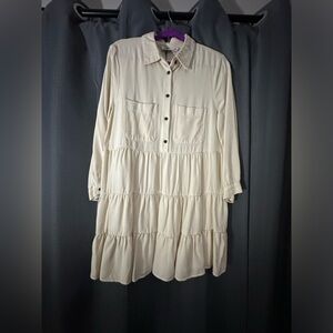 Zara Tiered Knee Length Longsleeves Dress